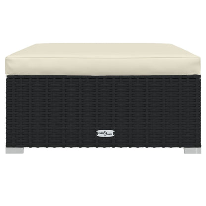 Set Divani da Giardino 7 pz con Cuscini in Polyrattan Nero | homemem39
