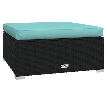 Set Divani da Giardino 7 pz con Cuscini in Polyrattan Nero | homemem39