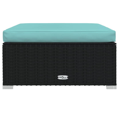 Set Divani da Giardino 7 pz con Cuscini in Polyrattan Nero | homemem39
