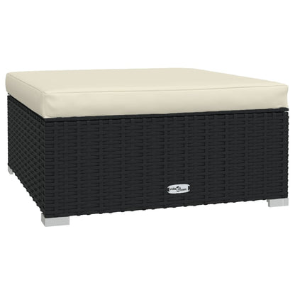 Set Salotto da Giardino 7 pz con Cuscini in Polyrattan Nero | homemem39