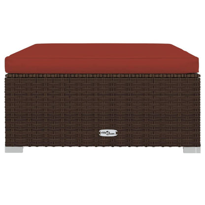 Set Divani da Giardino 8 pz con Cuscini in Polyrattan Marrone | homemem39