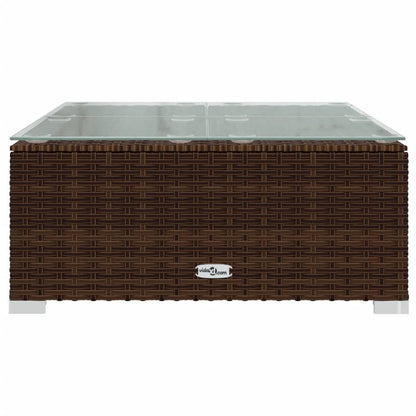 Set Divani da Giardino 10 pz con Cuscini in Polyrattan Marrone | homemem39