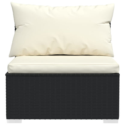 Set Divani da Giardino 10 pz con Cuscini in Polyrattan Nero | homemem39