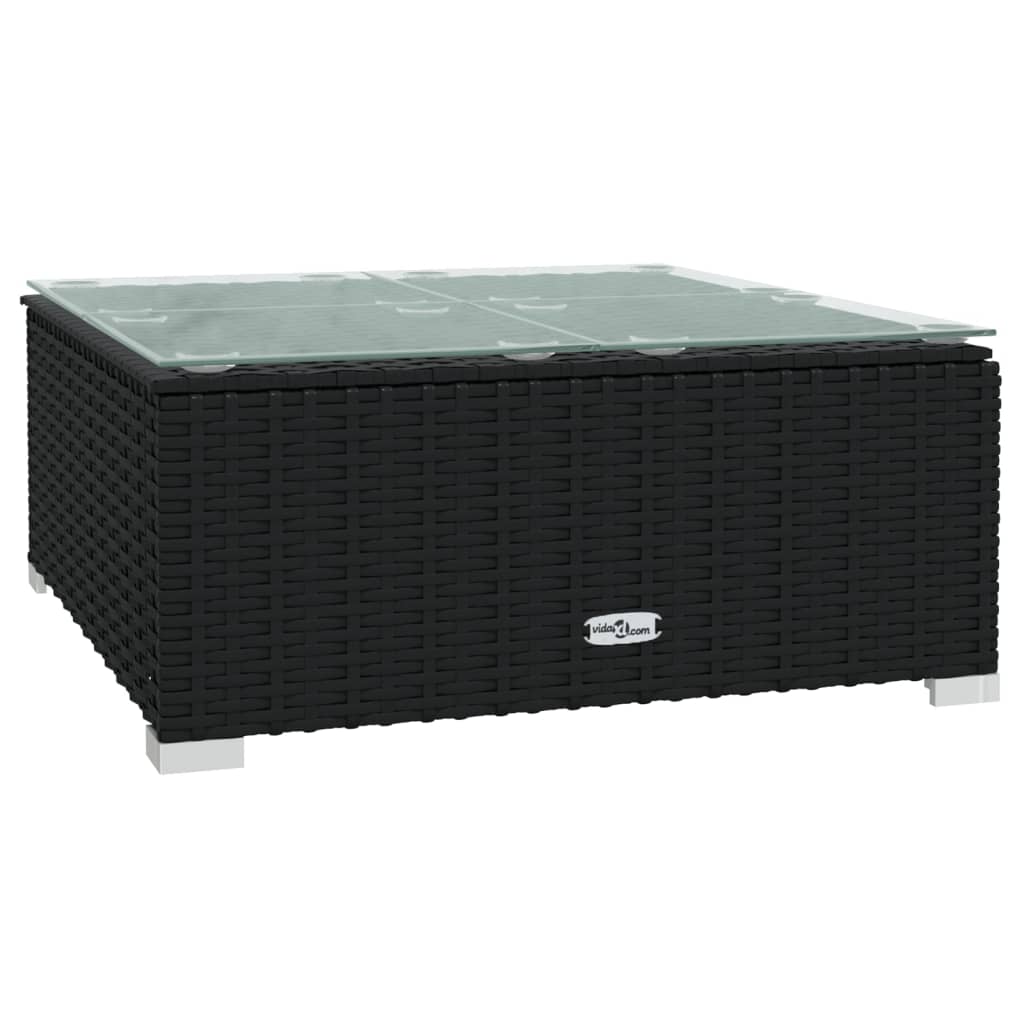 Set Divani da Giardino 10 pz con Cuscini in Polyrattan Nero | homemem39