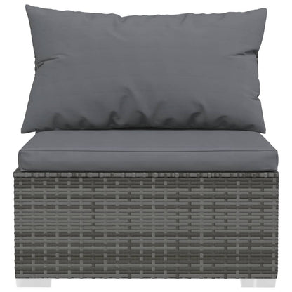 Set Divani da Giardino 9 pz con Cuscini in Polyrattan Grigio | homemem39