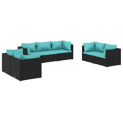 Set Divani da Giardino 7 pz con Cuscini in Polyrattan
