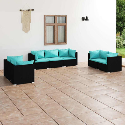 Set Divani da Giardino 7 pz con Cuscini in Polyrattan