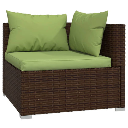 Set Divani da Giardino 8 pz con Cuscini in Polyrattan Marrone | homemem39