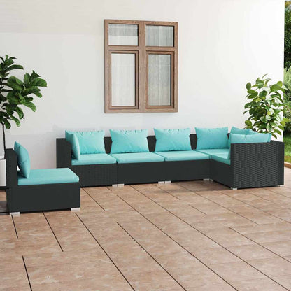 Set Divani da Giardino 6 pz con Cuscini in Polyrattan