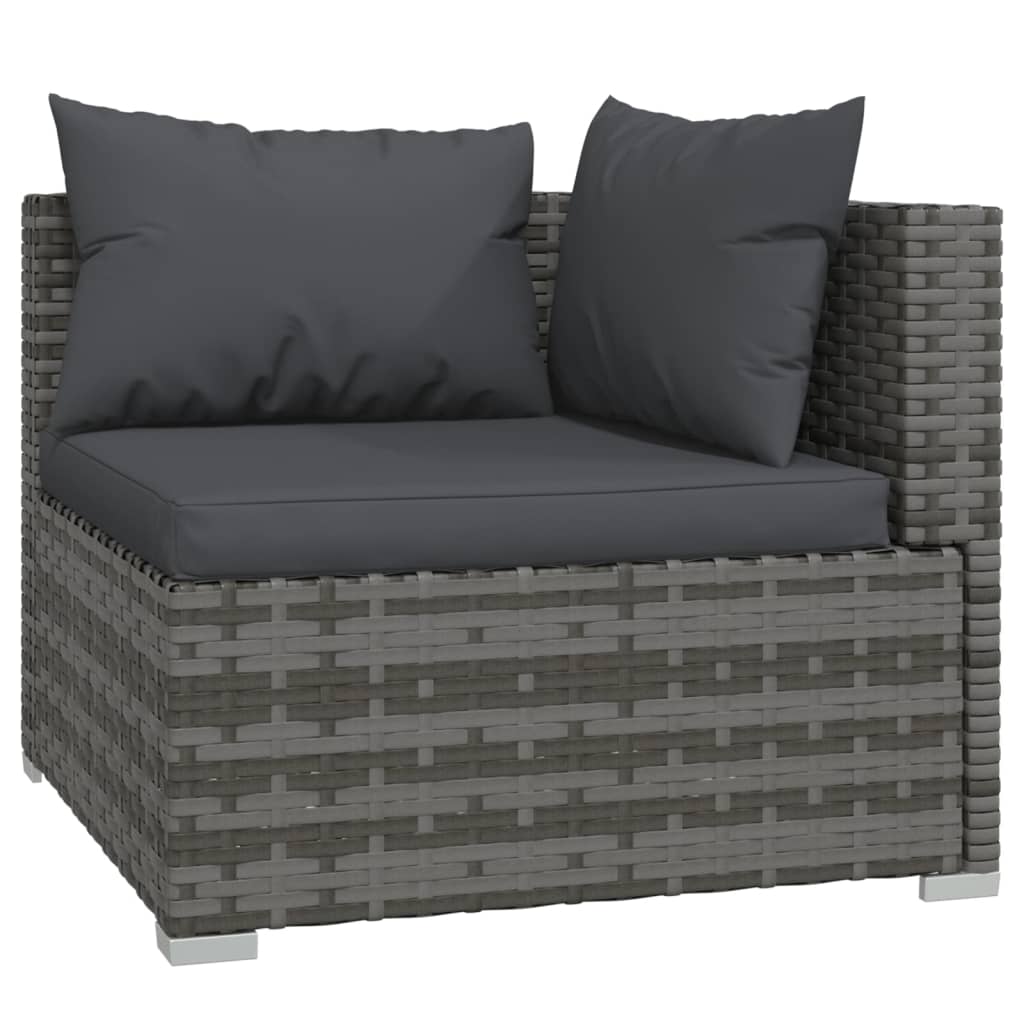 Set Divani da Giardino 12 pz con Cuscini in Polyrattan Grigio | homemem39