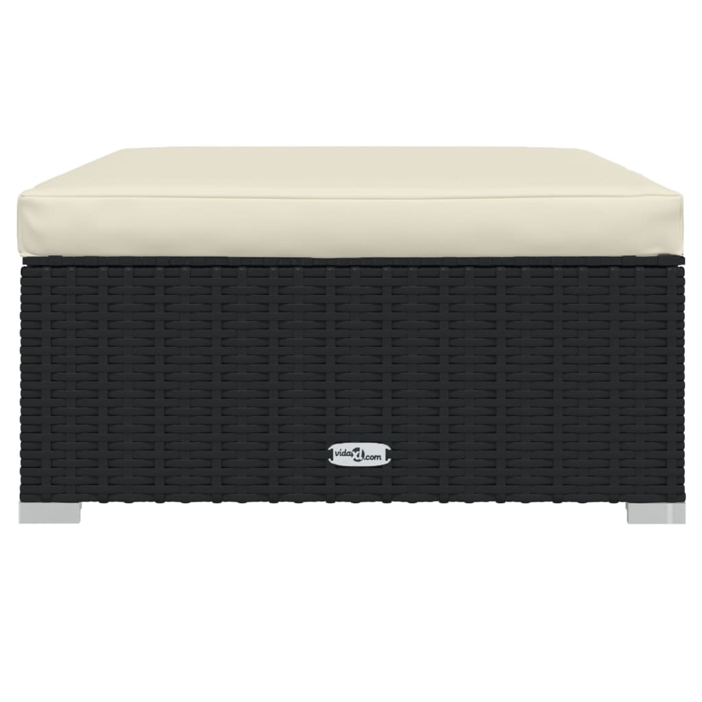 Set Divani da Giardino 11 pz con Cuscini in Polyrattan Nero | homemem39