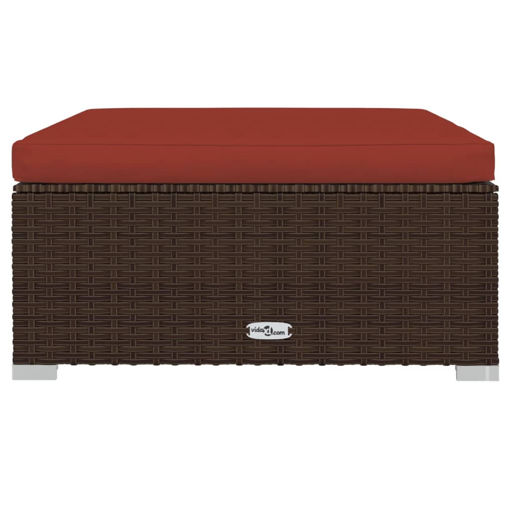 Set Divani da Giardino 11 pz con Cuscini in Polyrattan Marrone | homemem39