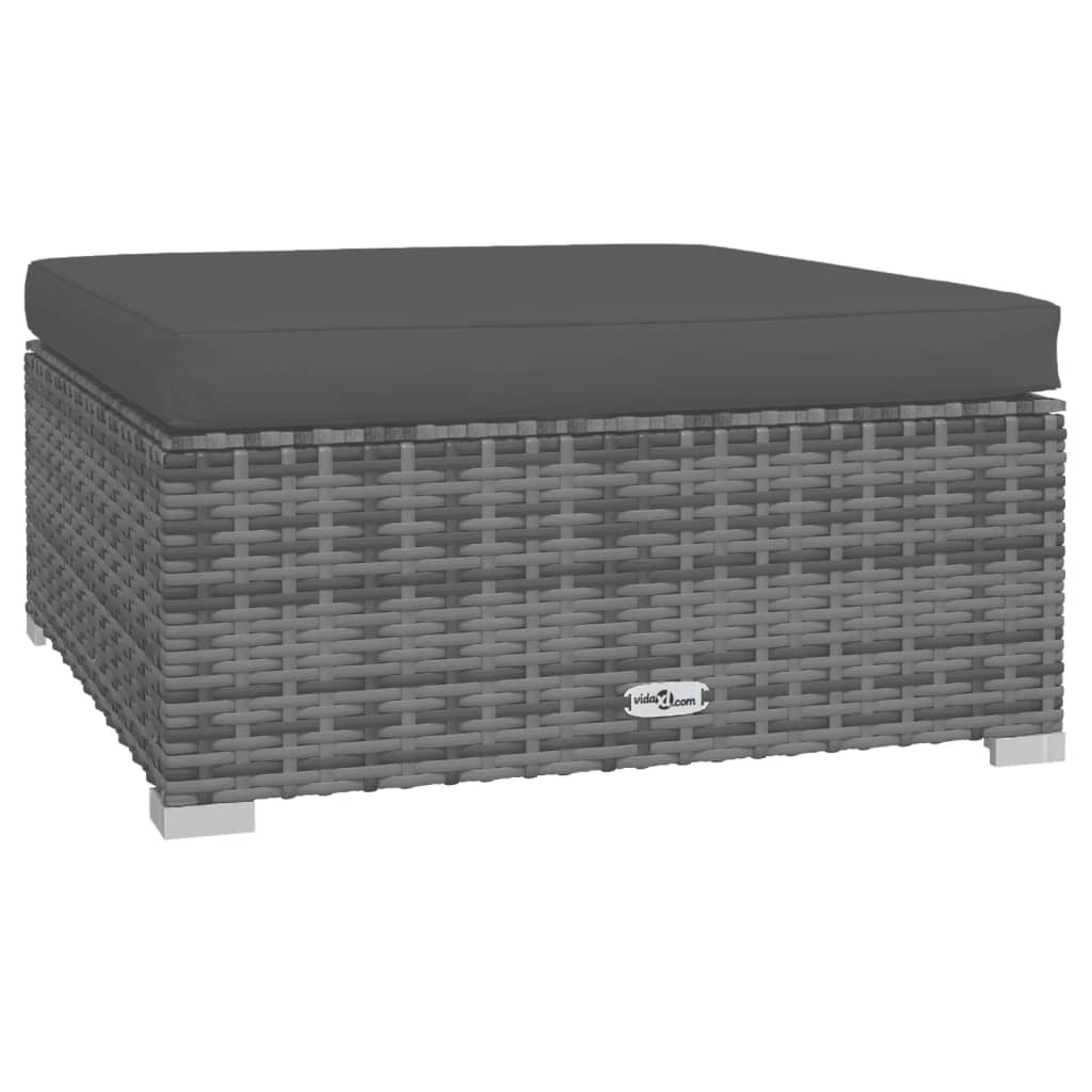 Set Divani da Giardino 11 pz con Cuscini in Polyrattan Grigio | homemem39