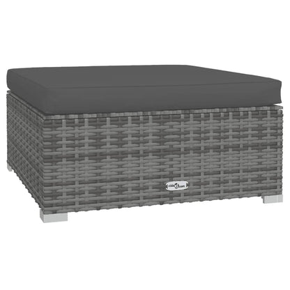 Set Divani da Giardino 11 pz con Cuscini in Polyrattan Grigio | homemem39