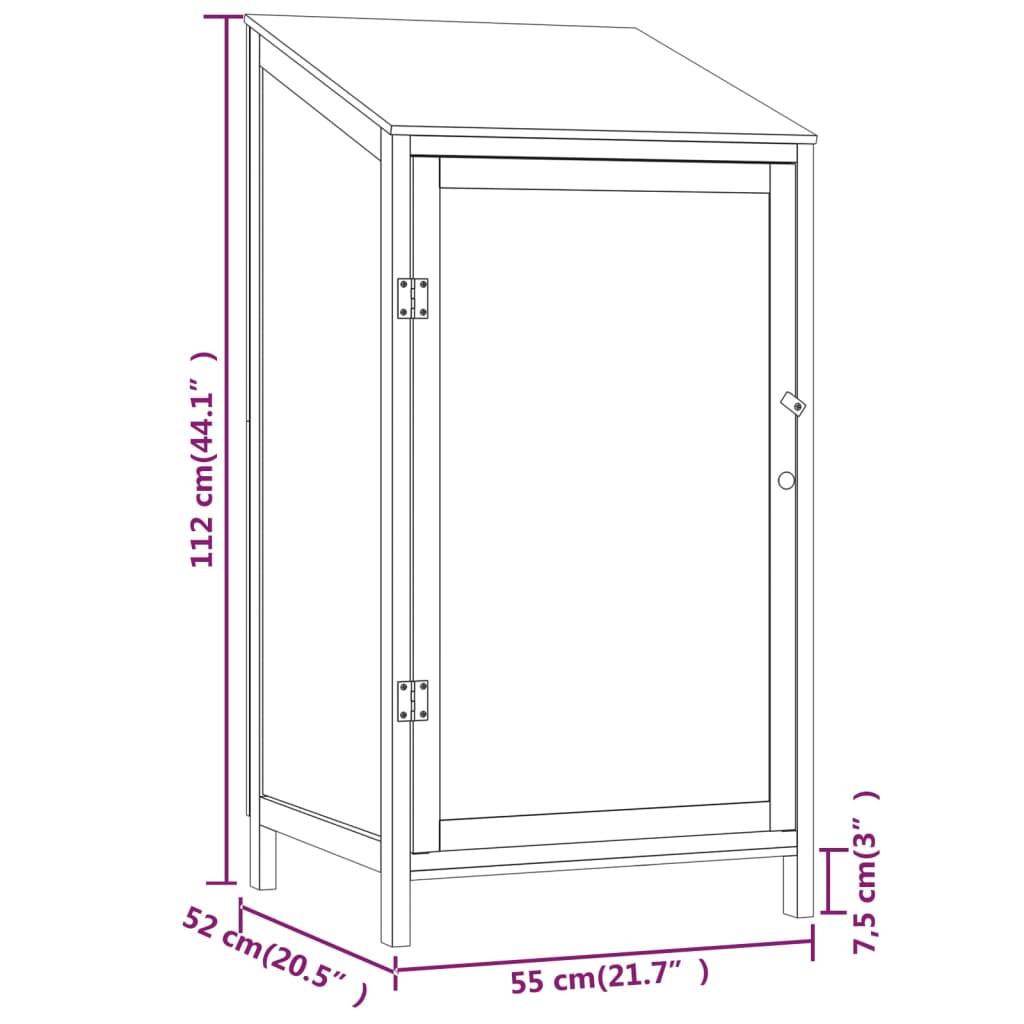 Capanno da Giardino Bianco 55x52x112 cm Legno Massello di Abete - homemem39