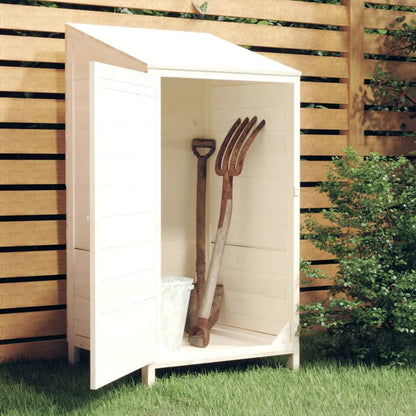 Capanno da Giardino Bianco 55x52x112 cm Legno Massello di Abete - homemem39