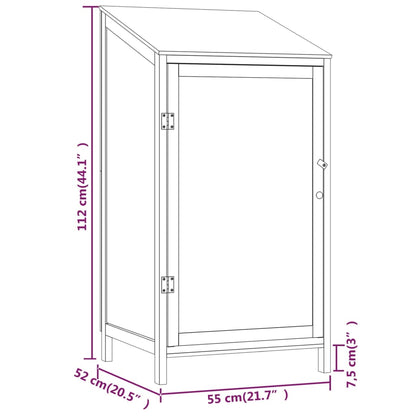 Capanno da Giardino Marrone 55x52x112cm Legno Massello di Abete - homemem39