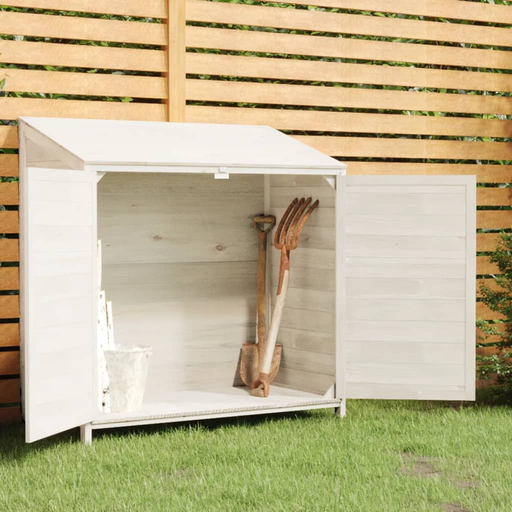 Capanno da Giardino Bianco 102x52x112cm Legno Massello di Abete | homemem39