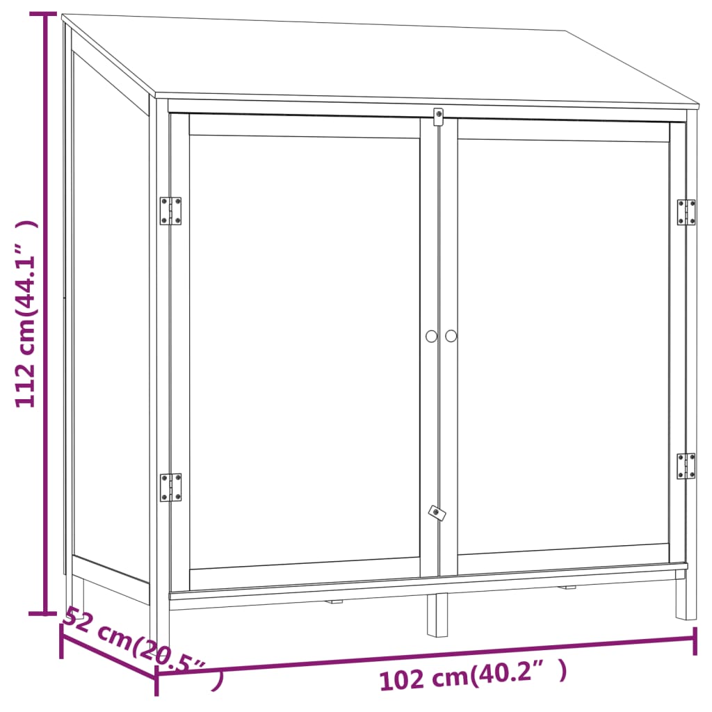 Capanno da Giardino Marrone 102x52x112 cm Legno Massello Abete