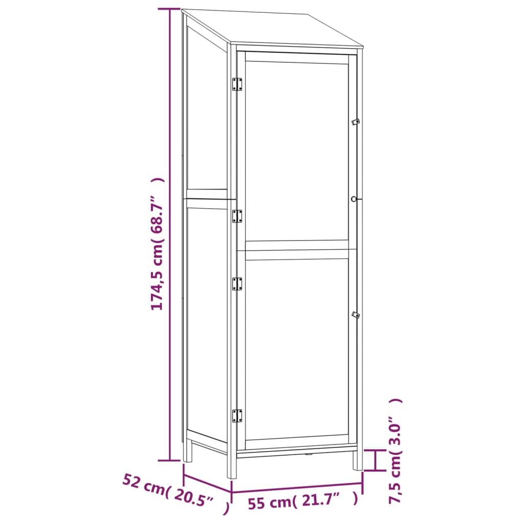Capanno da Giardino 55x52x174,5 cm in Legno Massello di Abete | homemem39