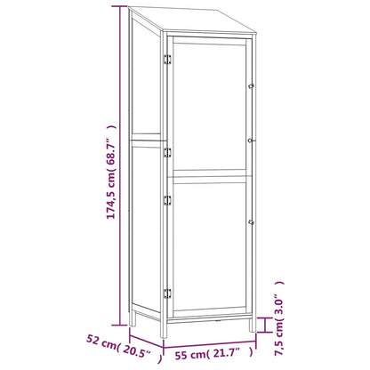 Capanno da Giardino 55x52x174,5 cm in Legno Massello di Abete | homemem39