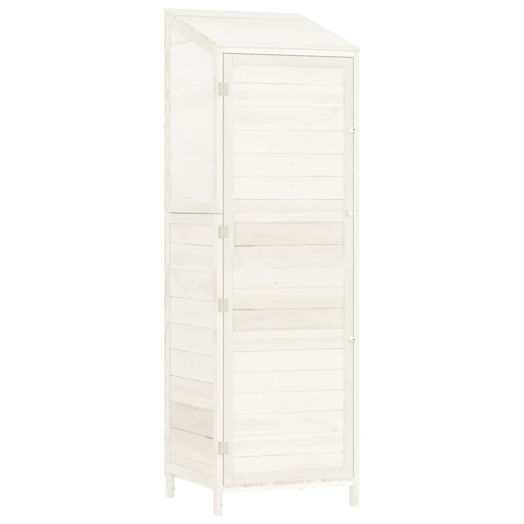 Capanno da Giardino Bianco 55x52x174,5 cm Legno Massello Abete - homemem39