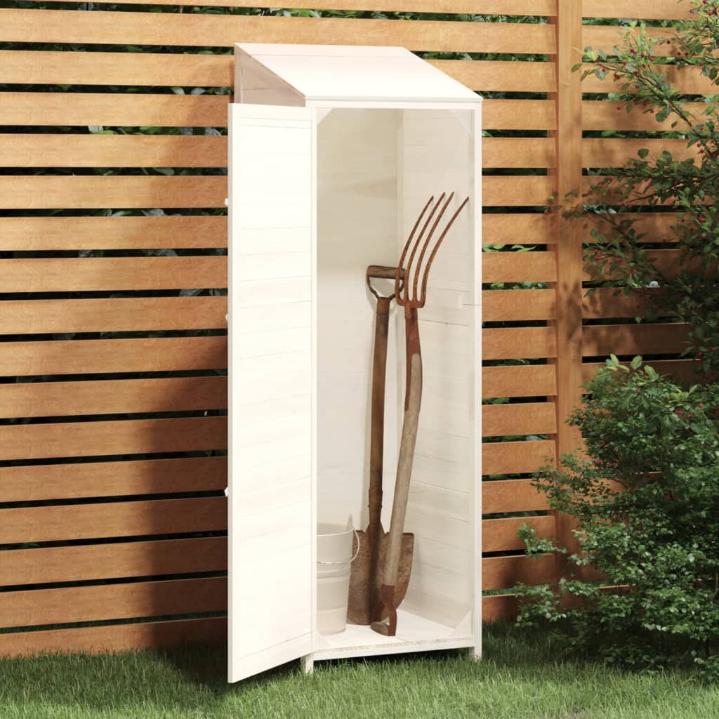 Capanno da Giardino Bianco 55x52x174,5 cm Legno Massello Abete - homemem39