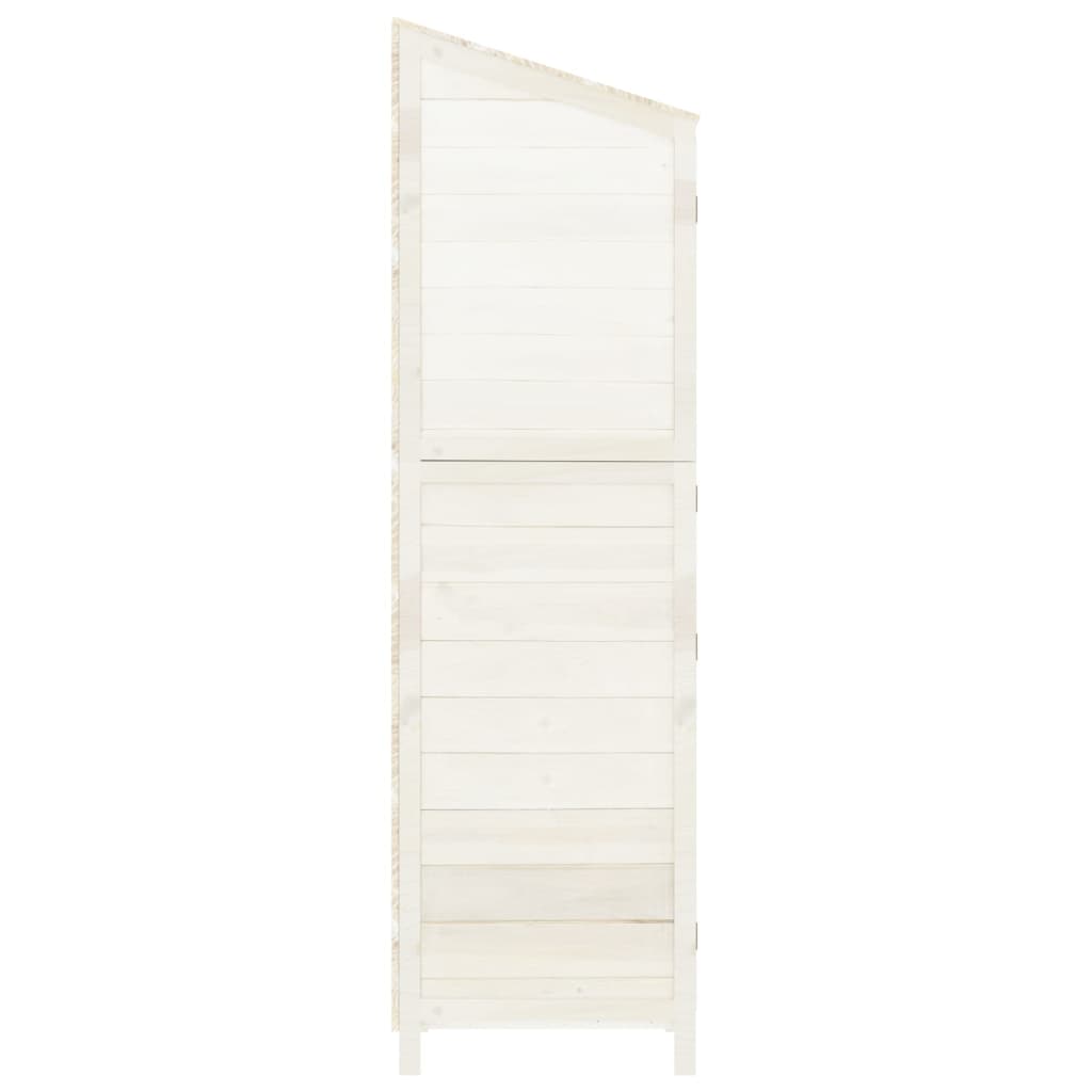 Capanno da Giardino Bianco 55x52x174,5 cm Legno Massello Abete - homemem39