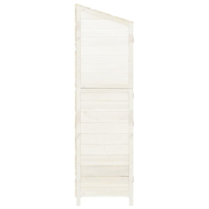 Capanno da Giardino Bianco 55x52x174,5 cm Legno Massello Abete - homemem39