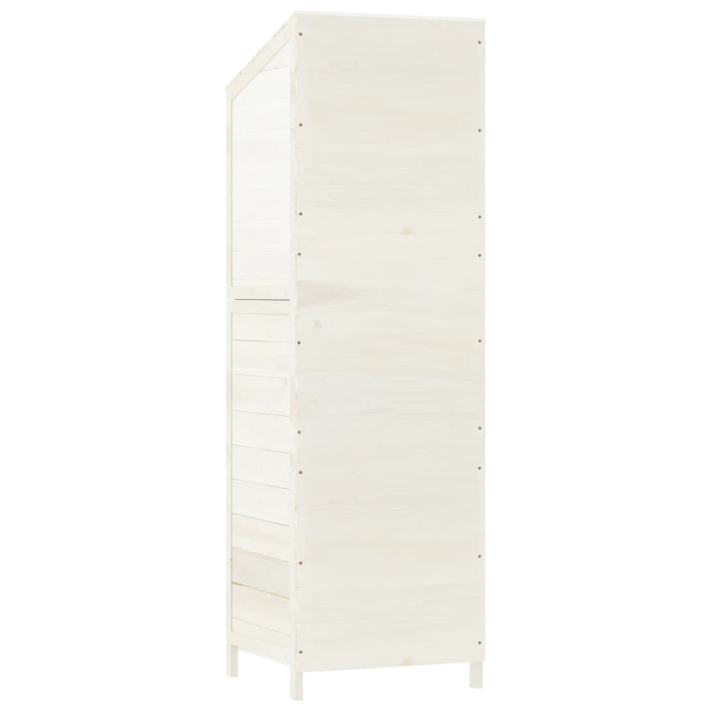 Capanno da Giardino Bianco 55x52x174,5 cm Legno Massello Abete - homemem39