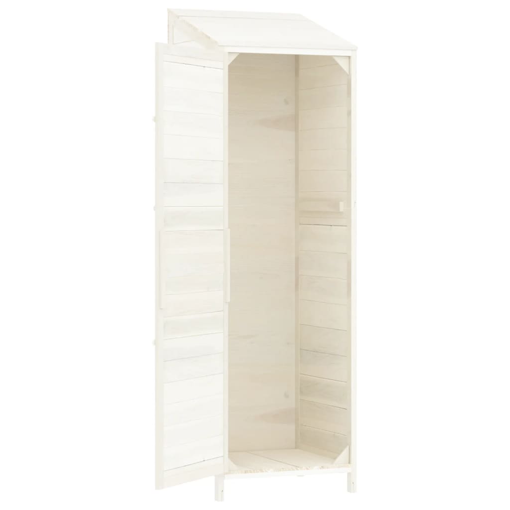 Capanno da Giardino Bianco 55x52x174,5 cm Legno Massello Abete - homemem39