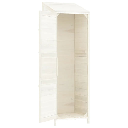 Capanno da Giardino Bianco 55x52x174,5 cm Legno Massello Abete - homemem39