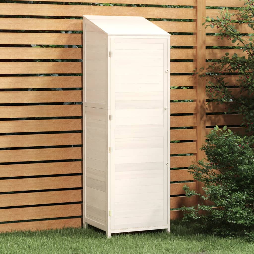 Capanno da Giardino Bianco 55x52x174,5 cm Legno Massello Abete - homemem39