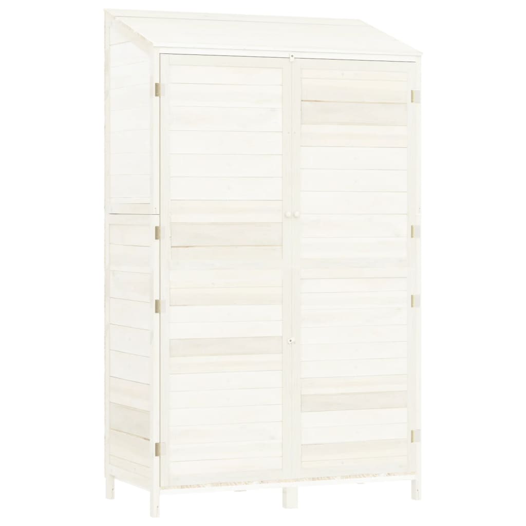 Capanno da Giardino Bianco 102x52x174,5 cm Legno Massello Abete | homemem39