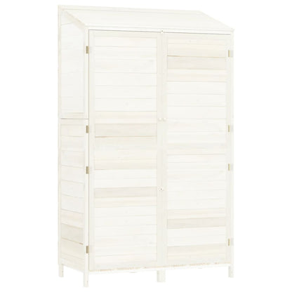 Capanno da Giardino Bianco 102x52x174,5 cm Legno Massello Abete | homemem39