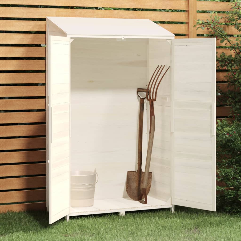 Capanno da Giardino Bianco 102x52x174,5 cm Legno Massello Abete | homemem39