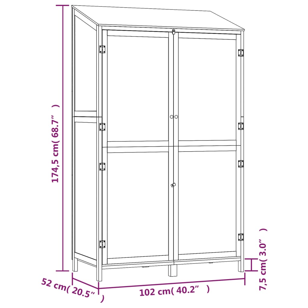 Capanno da Giardino Bianco 102x52x174,5 cm Legno Massello Abete | homemem39