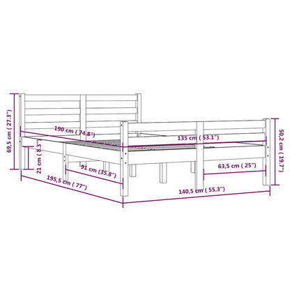 Giroletto Bianco in Legno Massello 135x190 cm Double | homemem39