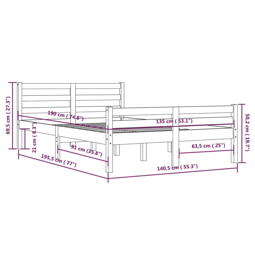 Giroletto Ambra in Legno Massello 135x190 cm Double | homemem39