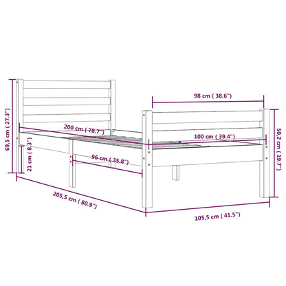 Giroletto Nero in Legno Massello 100x200 cm | homemem39