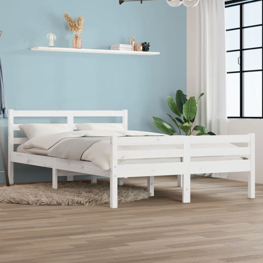 Giroletto Bianco in Legno Massello 150x200 cm King Size | homemem39