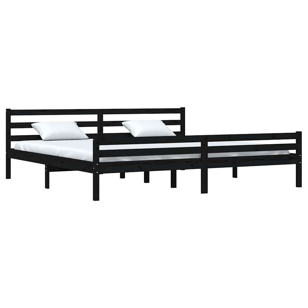 Giroletto Nero in Legno Massello 200x200 cm | homemem39