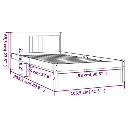 Giroletto senza Materasso Ambra in Legno Massello 100x200 cm | homemem39