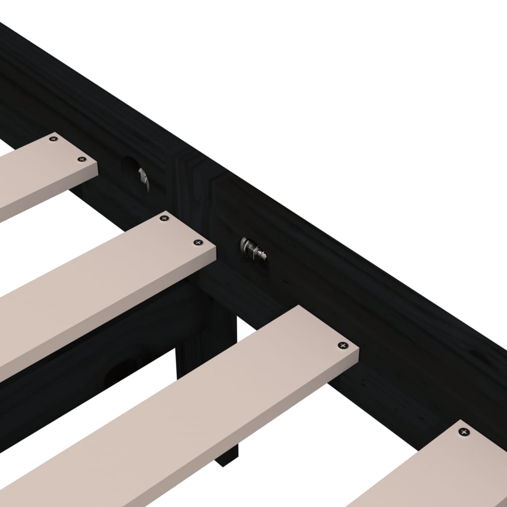 Giroletto Nero in Legno Massello 100x200 cm | homemem39