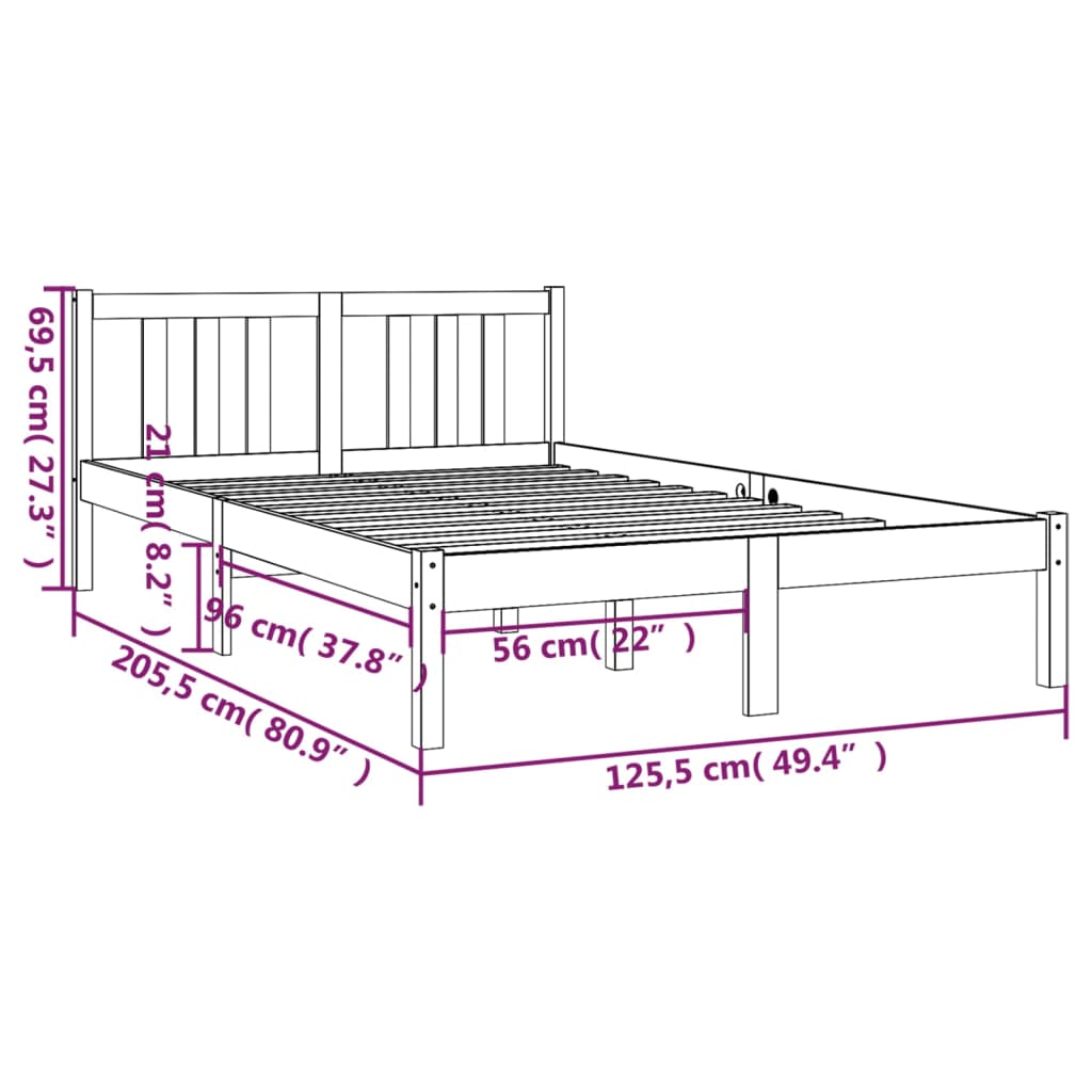 Giroletto senza Materasso Ambrato in Legno di Pino 120x200 cm | homemem39