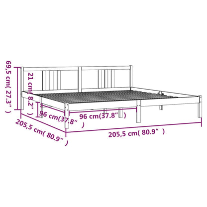 Giroletto senza Materasso in Legno Massello 200x200 cm | homemem39