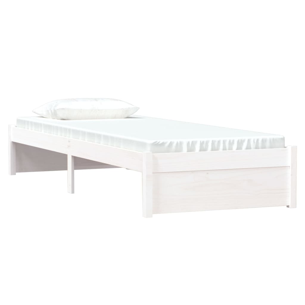 Giroletto Bianco in Legno Massello 75x190 cm Small Single - homemem39
