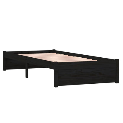 Giroletto in Legno Massello Nero 75x190 cm Small Single | homemem39