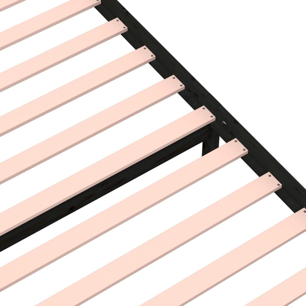 Giroletto Nero in Legno Massello 90x190 cm Single - homemem39