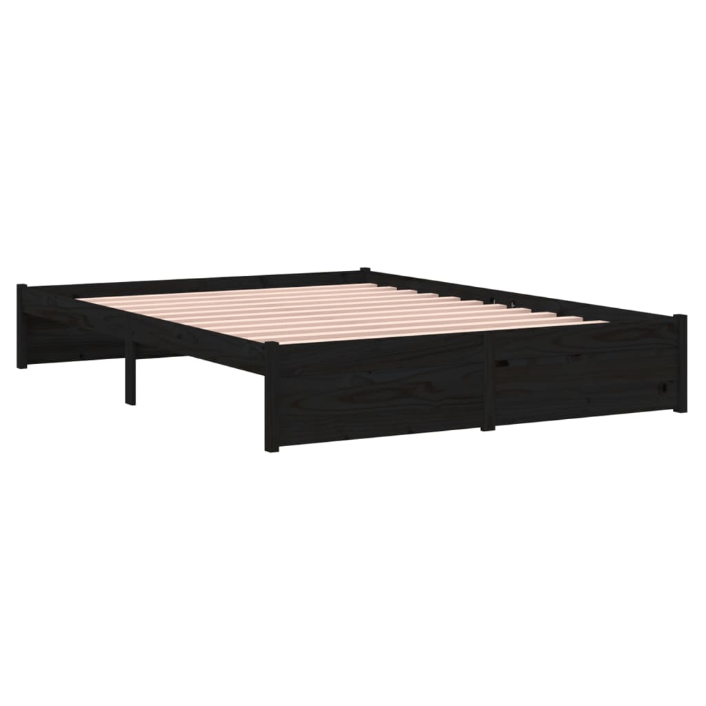 Giroletto Nero in Legno Massello 140x190 cm | homemem39